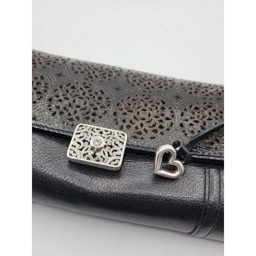 Brighton Black Clutch Shoulder‎ Bag Purse Clutch 851511 Heart Diamond